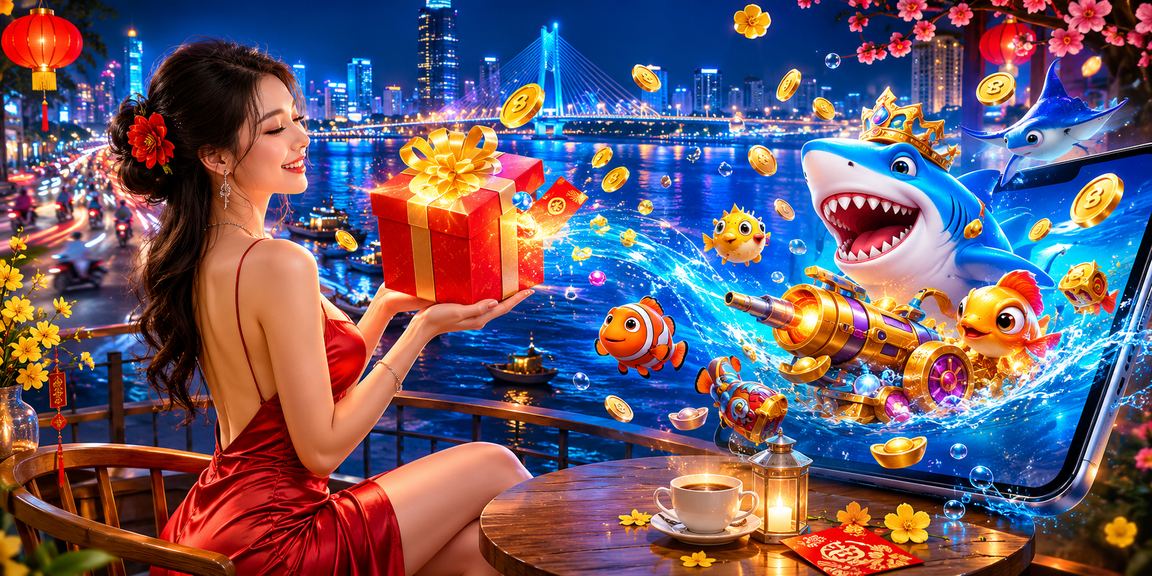 Người dùng tại TP. HCM thưởng cà phê và chơi bắn cá trực tuyến trên điện thoại