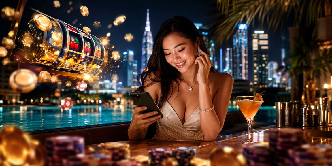 Người dùng nữ tại TP. Hồ Chí Minh trải nghiệm slot game trên điện thoại di động