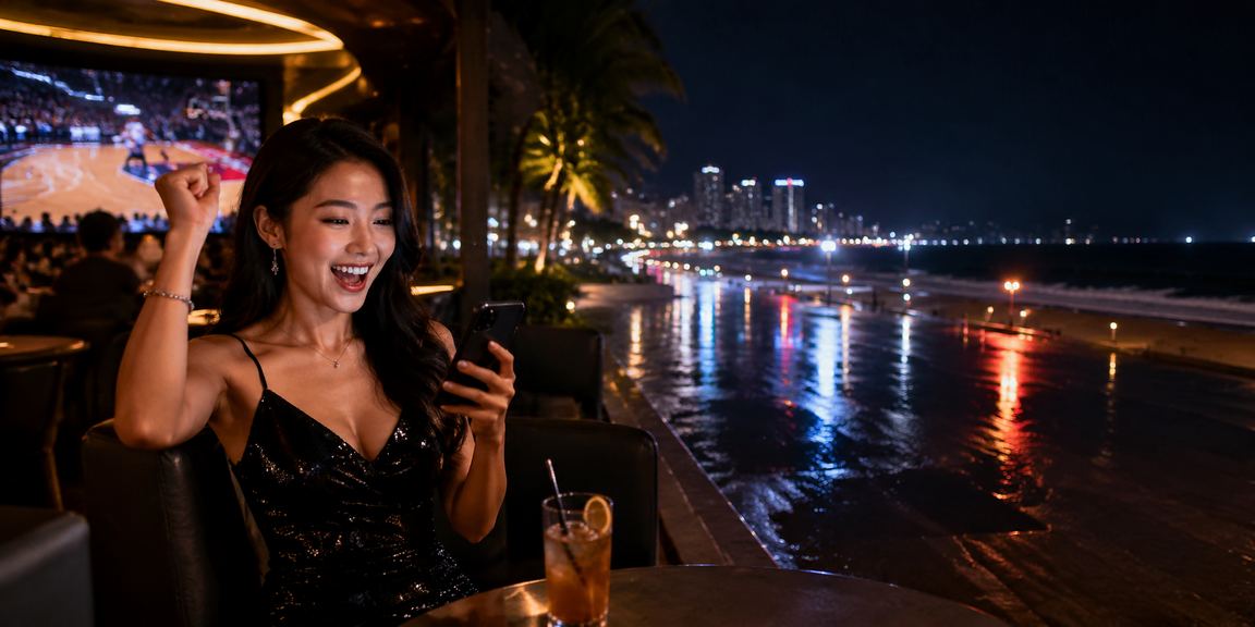 Người chơi cá cược bóng rổ tại bãi biển Nha Trang